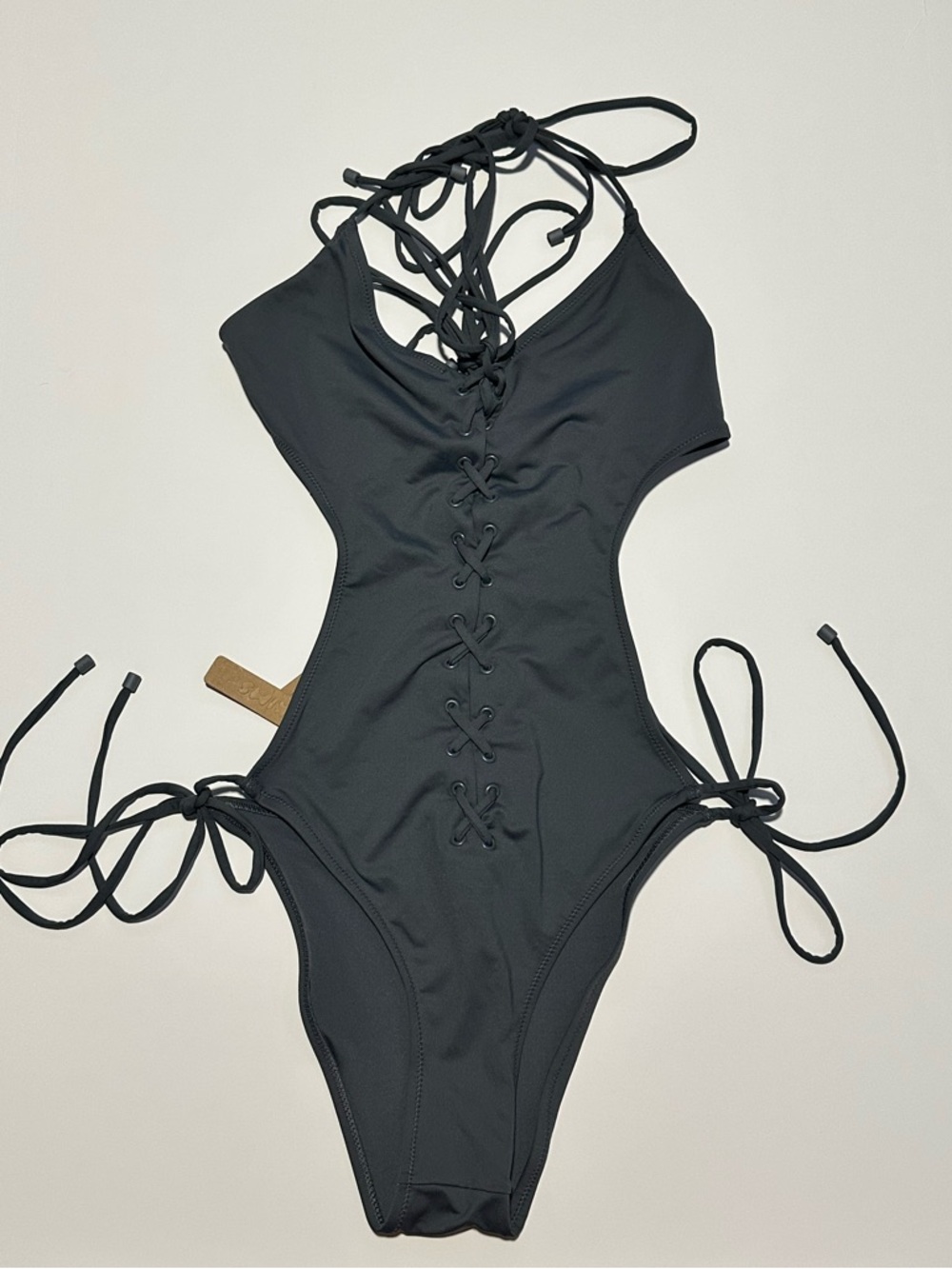 SKIMS Lace-Up Monokini One-Piece